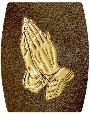 DNSHEND 516 GD SH BR Gold Praying Hands Shimmer Brown